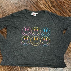 Lucy, Girl's Long Sleeve Rainbow Smile Shirt, Size Large (176)